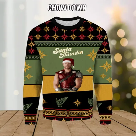 Thor Santa Thunder Marvel Ugly Christmas Sweater