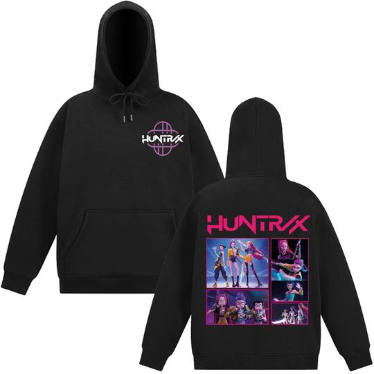 Discover KPop Demon Hunters Huntrix Anime Print Hoodie Men Women Aesthetic Trendy Pullover Long Sleeves Loose and Casual Sweatshirt Tops