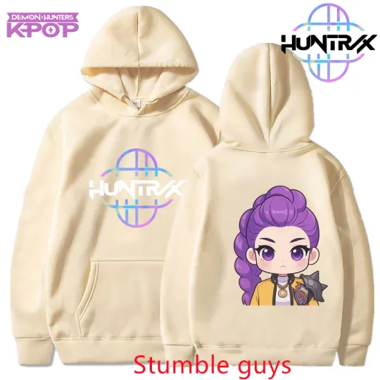 Unisex Kpop Demon Hunters Sweatshirt Inosuke Fall Winter Anime Cartoon Warm Fashion Hoodie Sportswear