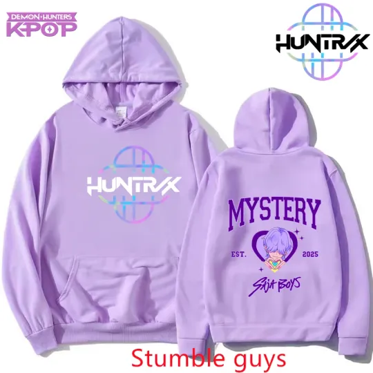 Men Women Kpop Demon Hunters Hoodie Shinobu Vintage Fall Winter Cartoon Anime Warm Sportswear