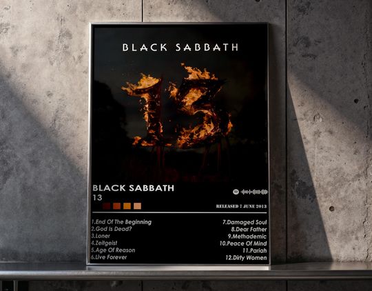 Discover Black Sabbath 13 Album Poster, Gothic Wall Art, Dooom Metal Print, Gift for Metalhead