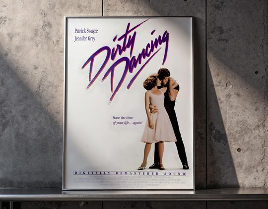 Discover Dirty Dancing 1987 Movie Poster Print, Retro 80s Nostalgia Wall Art, Romantic Pastel Decor
