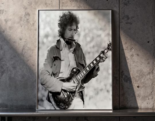 Discover Bob Dylan Poster, Vintage 70s Concert Print, Kezar Stadium Art, Folk Music Decor