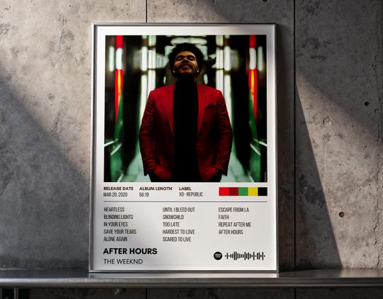 Discover After Hours Album Inspired Poster | Vintage Pop Art Print | Retro Music Wall Decor