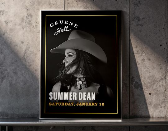 Discover Summer Dean Gruene Hall Texas January 2026 Poster | Country Music Concert Poster