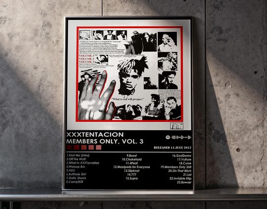 XXXTentacion Poster | Members Only Vol.3 Album Cover Print | Music Wall Art
