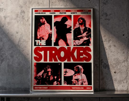The Strokes Poster Print | Indie Rock Band Poster | Vintage Music Wall Art