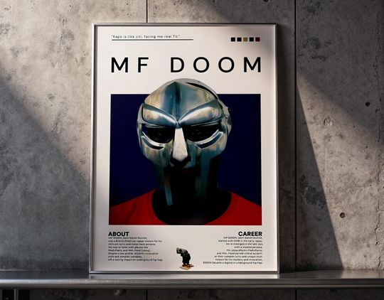 Discover MF Dooom Poster Print | Hip Hop Rap Artist Wall Art | Album Cover Poster