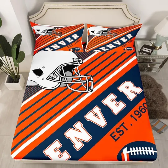American Football City Fitted Sheet Football Sports Teams Bedding Set