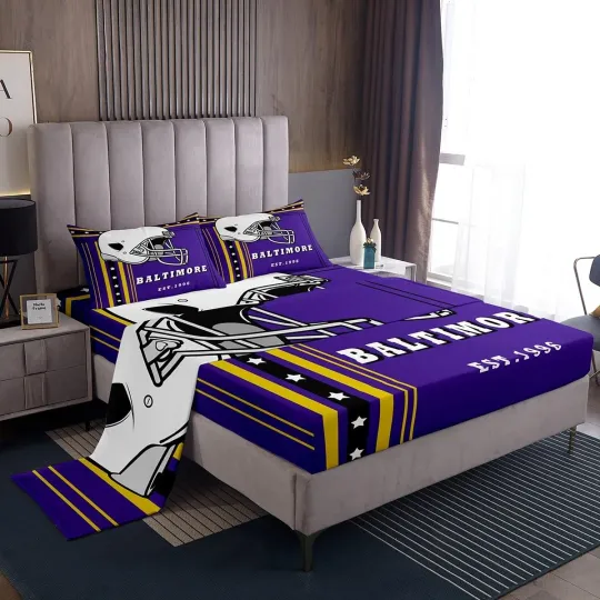 Discover Sports Sheets Football Bedding Set.