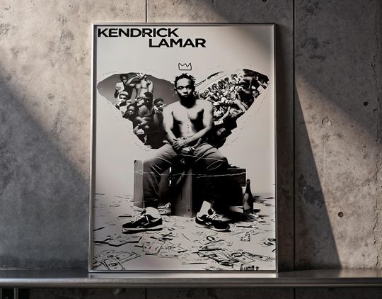 Discover Kendrick Lamar Poster Print | Hip Hop Rap Artist Wall Art | Album Cover Poster