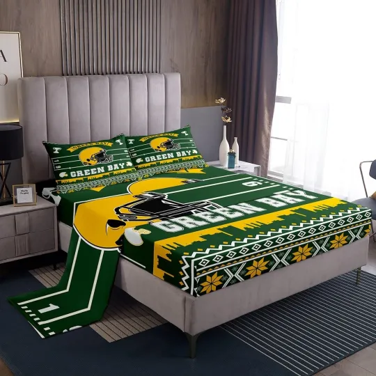 Discover Sports Themed Sheet Set,American Football Bedding Set