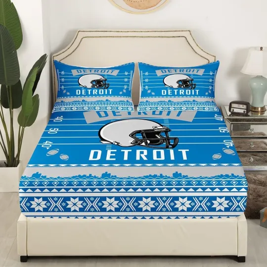 Discover Gray Blue American Football Bed Sheet Set Boys Girls Bedding Set