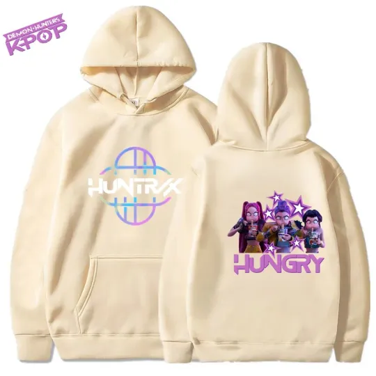 Women's Kpop Demon Hunters Hoodie Streetwear Anime Cartoon Autumn Winter Warm Sportswear Men's