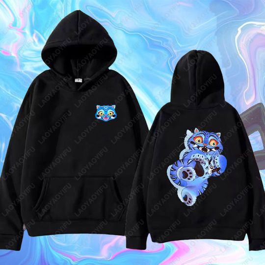 Woman Trendy Demon Hunter Graphic Hoodie Drop Shoulder Y2K Streetwear Sweatshirt Gift for Her Hip-hop Huntrix Kpop Tiger Hooded