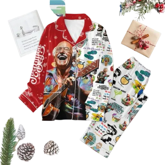 Jimmy Buffett Christmas Wastin' Away Pajama Set