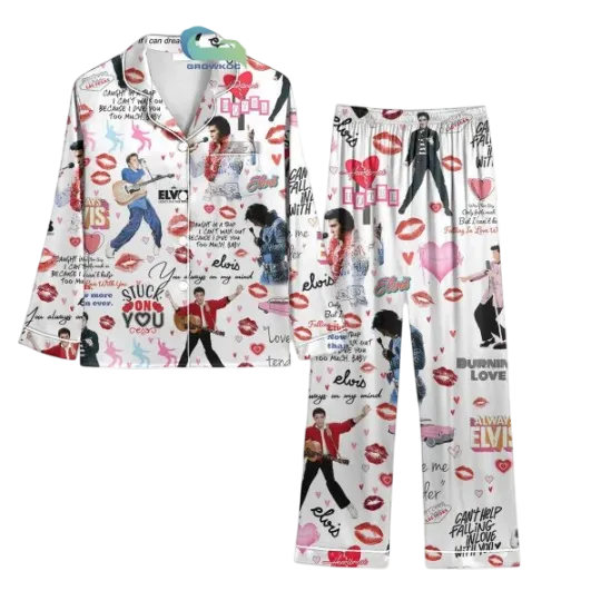 Discover Elvis Presley Burning Love Polyester Pajamas Set
