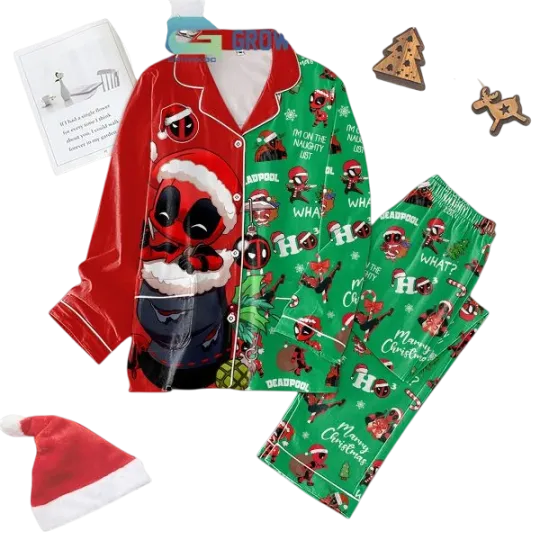 Deadpool I8217m On The Naughty List Christmas Pajamas Set