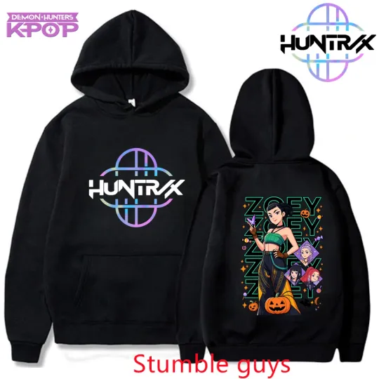 Discover Men Kpop Demon Hunters Hoodie tanjiror Oversized Winter Anime Cartoon Warm Fashion Sweatshirt