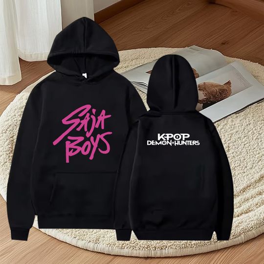 KPop Demon Hunters Huntrix Logo hoodie men women vintage Anime Long sleeve Sweatshirt with print Graphic oversized hoodie unisex