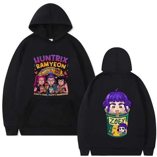 Discover Movie KPop Demon Hunters Hoodie Cute Kawaii Rumi Mira Zoey Graphic Sweatshirt Men Women Casual Oversized Fleece Pullover Hoodies