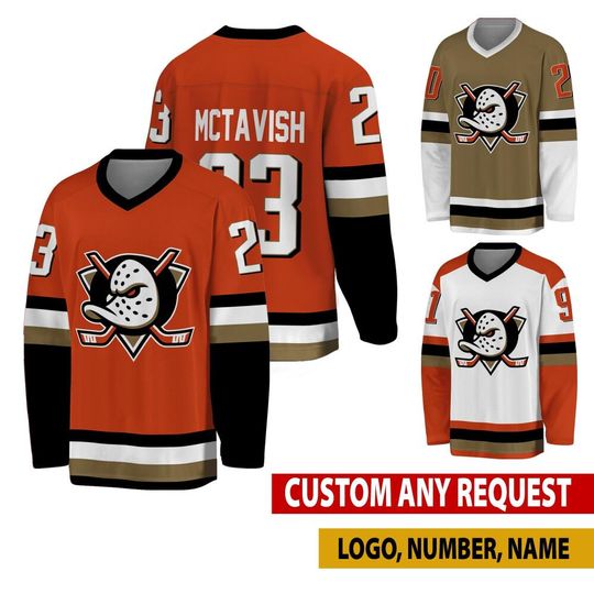 Personalized Anaheim Ducks Hockey Jersey, Anaheim Jersey For Men With Your Team Name, Mason McTavish Fan Hockey Jersey