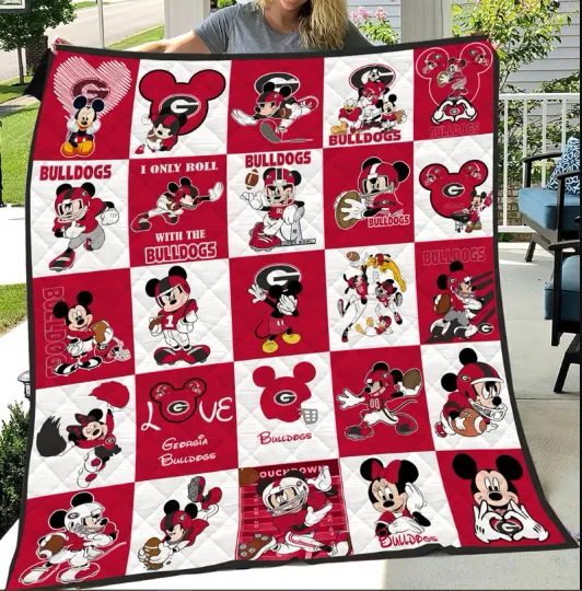 Discover Georgia Bulldog Ncaa Mickey Disney Quilt Blanket