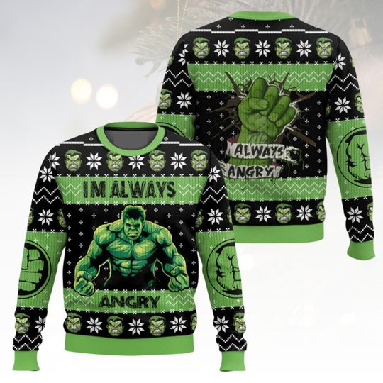 Hulk Christmas Ugly Sweater, Marvel Holiday Sweater, Superhero Christmas Sweater For Men And Women, Xmas Gift