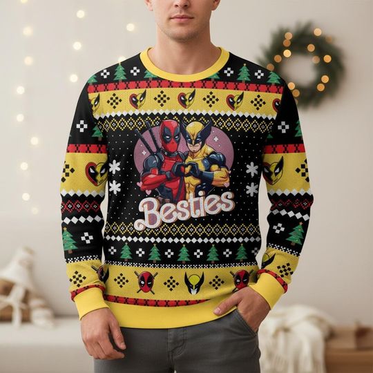 Discover Marvel Ugly Christmas Sweater, Deadpool Xmas Sweater, Wolverine Ugly Sweater, Superhero Ugly Sweater, Christmas Gift