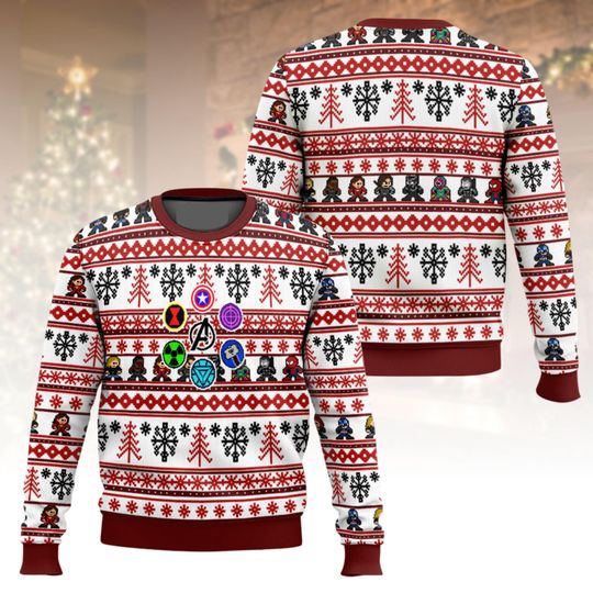 Discover Avengers Ugly Christmas Sweater, Superhero Xmas Sweater, Marvel Heroes Ugly Sweater, Holiday Sweater, Christmas Gift