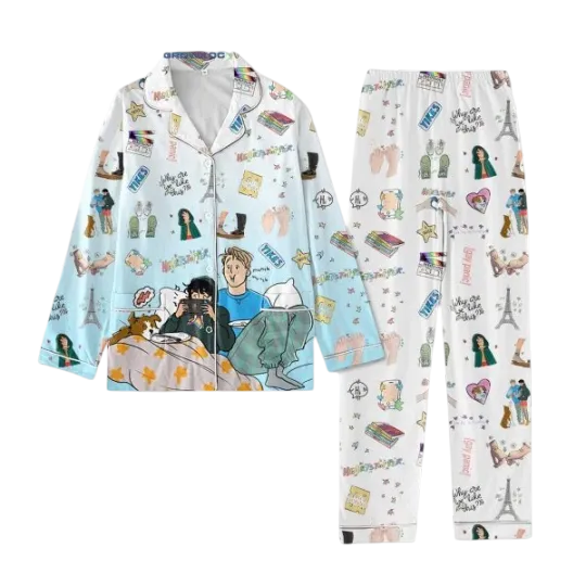 Discover Heartstopper Christmas Blue Pajama Set for Adults