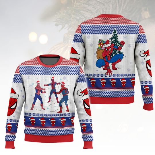 Discover Spider Themed Christmas Ugly Sweater, Holiday Sweater, Superhero Sweater For Men And Women, Xmas Gift
