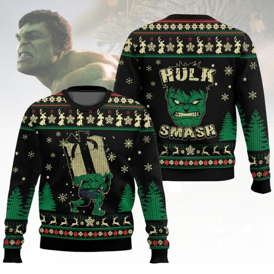 Discover Hulk Christmas Ugly Sweater, Marvel Holiday Sweater, Superhero Sweater For Men And Women, Xmas Gift
