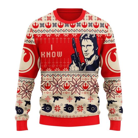 Discover Star Wars Han & Leia Couples Knitted Ugly Christmas Sweater, Vtg Movie Ugly Sweater Knitted, 3D Gift Shirt