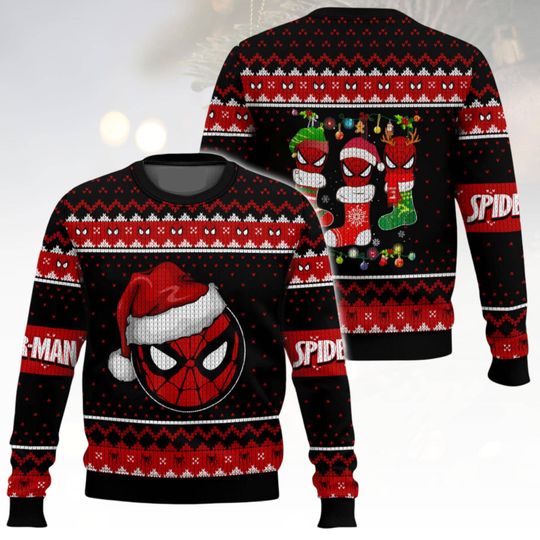 Spider-Man Christmas Ugly Sweater, Superhero Holiday Sweater, Marvel Sweater For Men And Women, Xmas Gift
