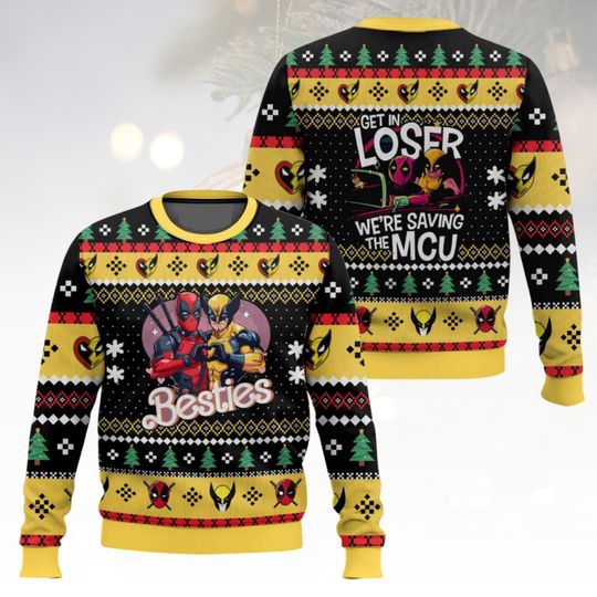 Marvel Christmas Ugly Sweater, Deadpool Holiday Sweater, Comic Christmas Sweater For Men And Women, Xmas Gift