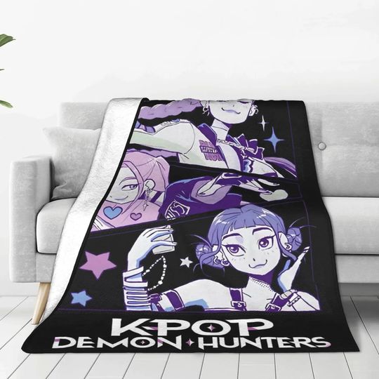 Discover K-POP Flannel Blanket D-Demon H-Hunters Blanket For Office Home Camping Nap Leisure Blankets Birthday Gifts For Girls Home Decor