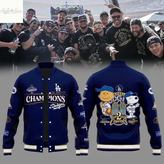 Discover LA Dodger x Snopy To Back 2025 World Series Champions Jacket
