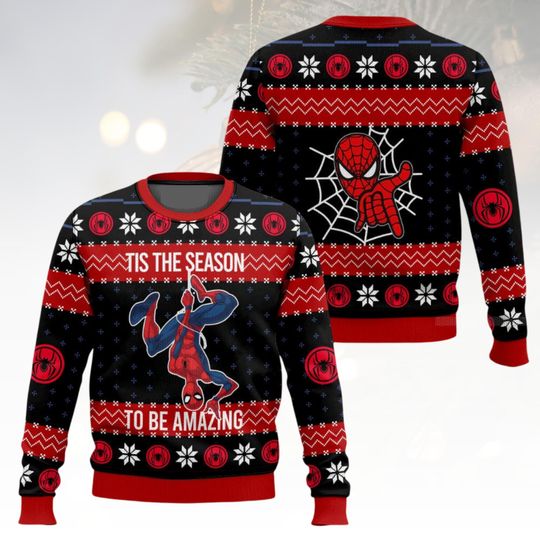 Discover Spider-Man Christmas Ugly Sweater, Superhero Holiday Sweater, Movie Sweater For Men And Women, Xmas Gift