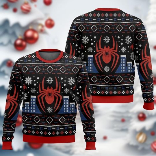 Discover Spiderman Christmas Ugly Sweater, Superhero Xmas Sweater, Marvel Sweatshirt Men, Avengers Christmas Sweater, Holiday Sweater, Xmas Gift