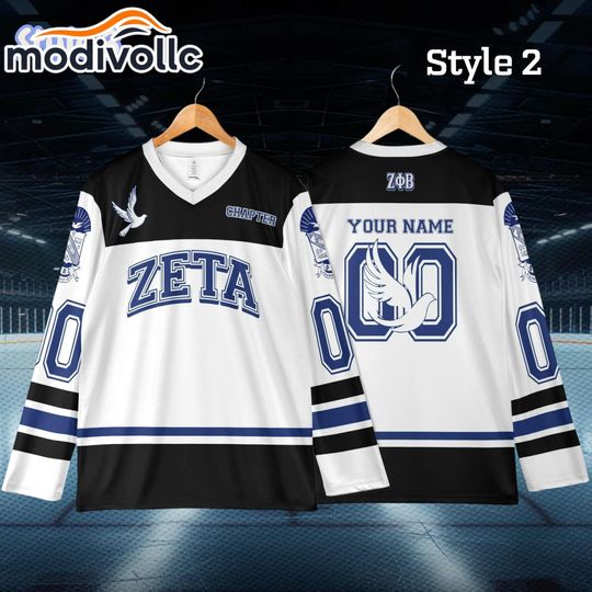 Zeta Phi Beta Custom Hockey Jersey - Personalized Greek Letter Sports Shirt