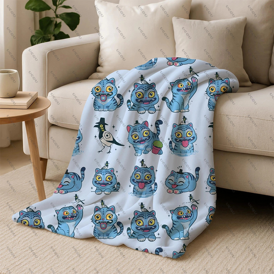 Autumn Winter Cozy Kpop Demon Hunters Blanket Warmth Anime Huntrix Gift Sofa Bed Travel Office Gift Derpy Tiger Throw Blanket