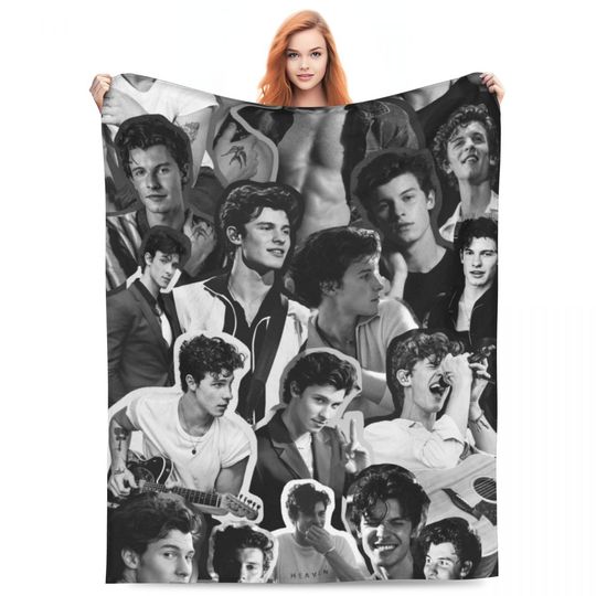 S-Shawn Mendes Blanket Musician Camping Flannel Throw Blanket Super Soft Couch Chair Custom Bedspread Gift