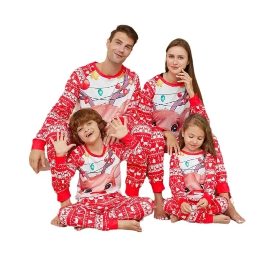Matching Christmas Raglan Pajamas Set for Men, Women, Kids, and Baby