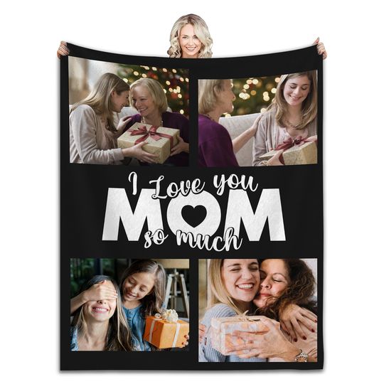 Discover Custom Blanket With Your Own Photos Personalized Throw Blankets For Mom Mothers Day Gifts Birthday Present From Family