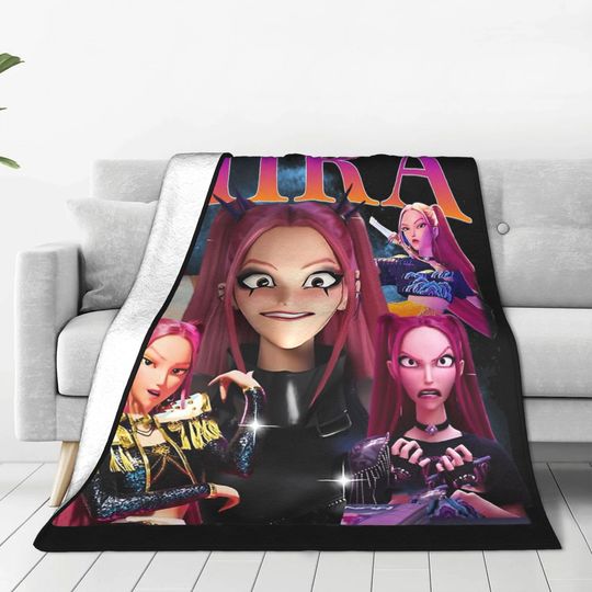 Fan Kpop Demon Hunters Mira Blanket Coral Fleece Plush Spring Autumn  Portable Lightweight Throw Blanket for Bed Car Bedspreads
