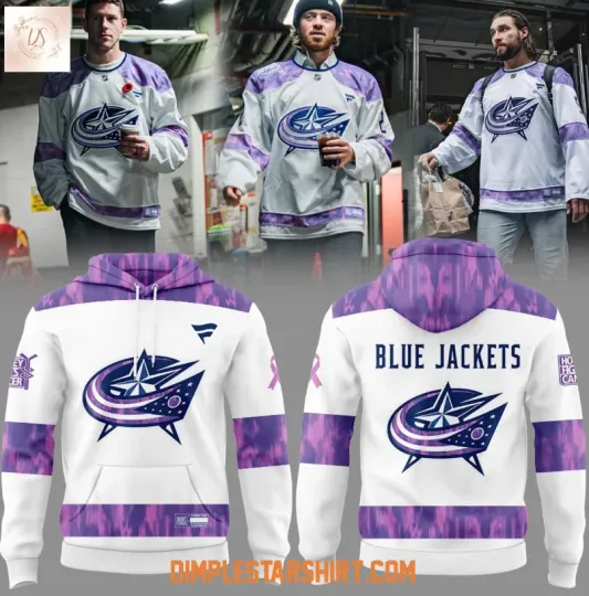 Discover Columbus Blue Jacket Hockey Fights Cancer 3D Hoodie
