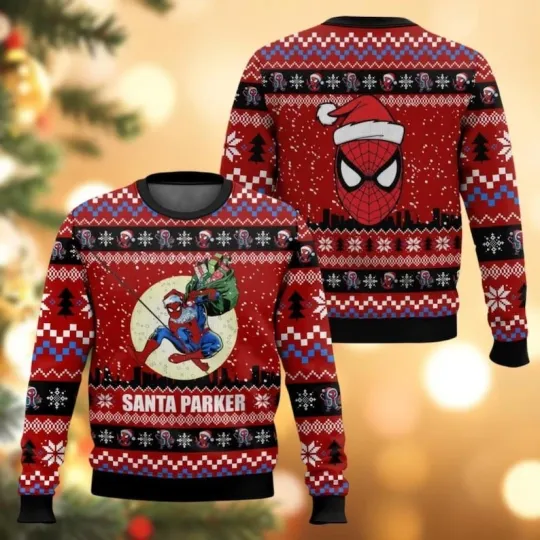 Spider-Man Christmas Ugly Sweater, Spiderman Xmas Sweater, Superhero Sweater Fam