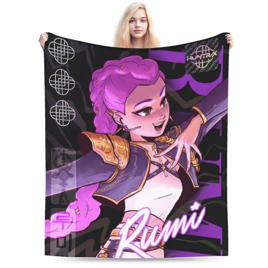 Discover KPop Demons Hunters Huntrix Rumi Blankets Fleece  Winter  Breathable Ultra-Soft Throw Blanket for Sofa Travel Quilt