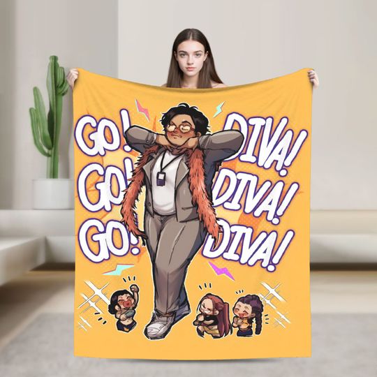 Discover KPop Demon Hunters GO DIVA Flannel Blanket Winter  Warm Throw Blanket for Kids Adult Outdoor Funny Bedspread Sofa Bed Cover